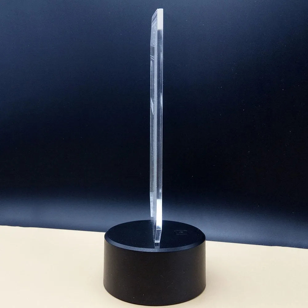 3D brain design LED desk lamp with colour changing modes and remote control on acrylic base