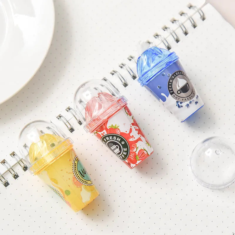 Plastic ice cream shape correction tape with 6 metre length in red shell on white background