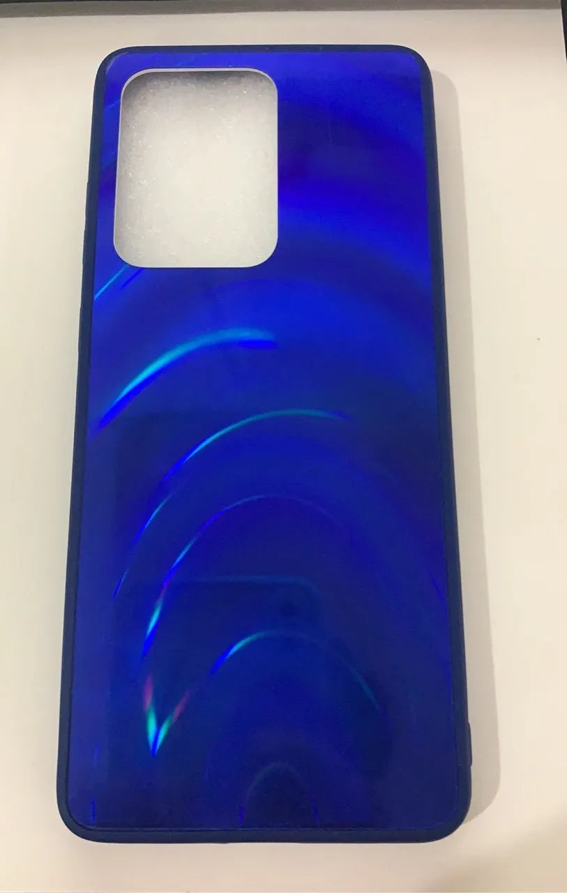 Marble pattern shockproof silicone phone case for Samsung Galaxy devices showing front and back protection