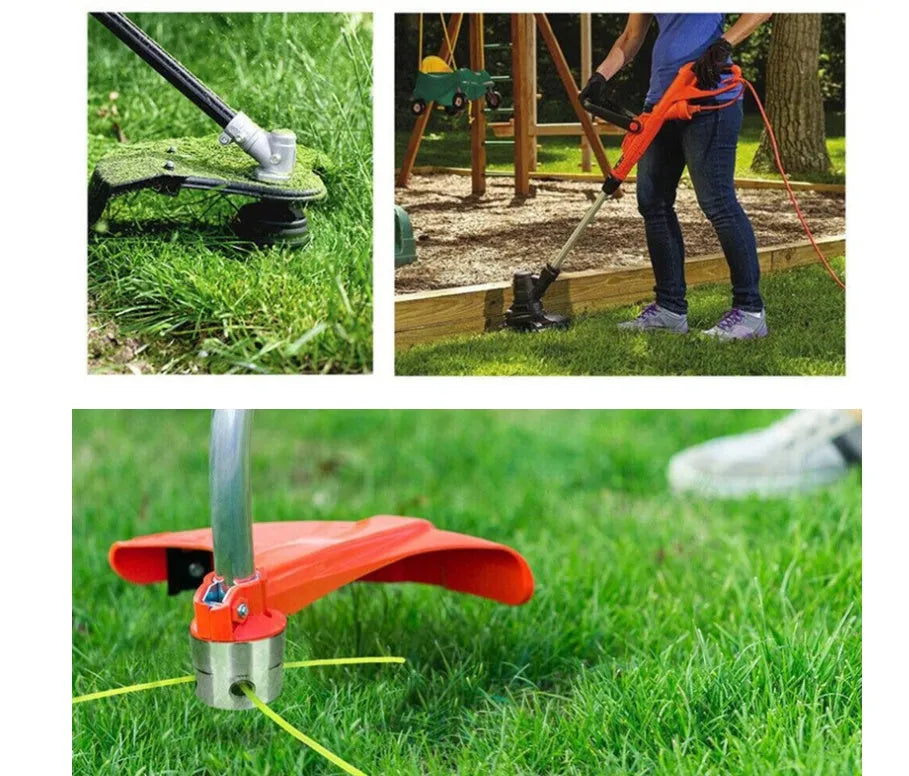 Luzhu lawn mower grass head replacement kit with aluminium head and four light yellow grass ropes