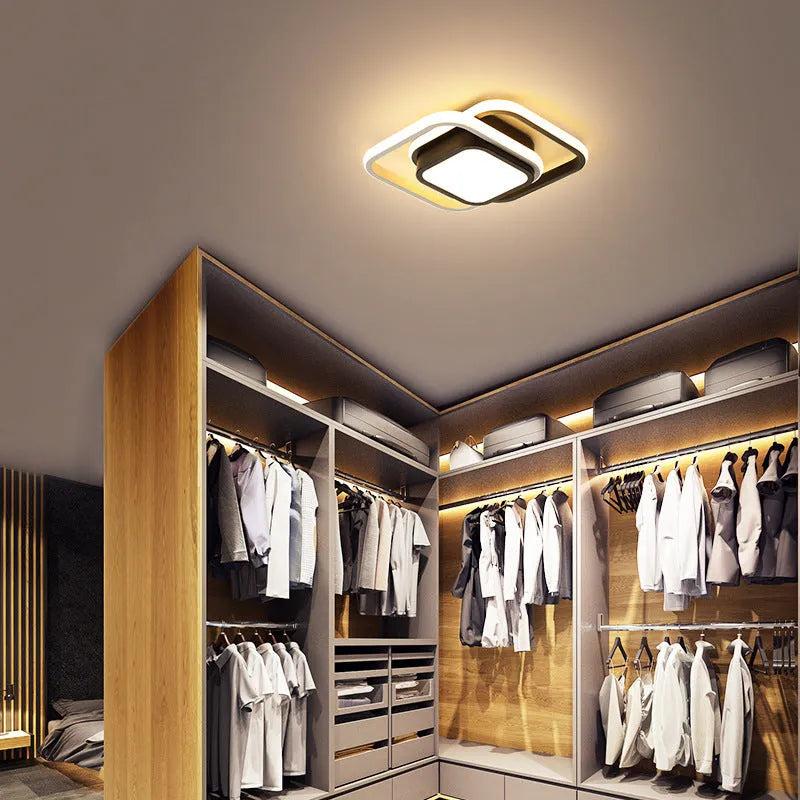 Modern Nordic aluminium ceiling light with geometric design for hallway corridor illumination