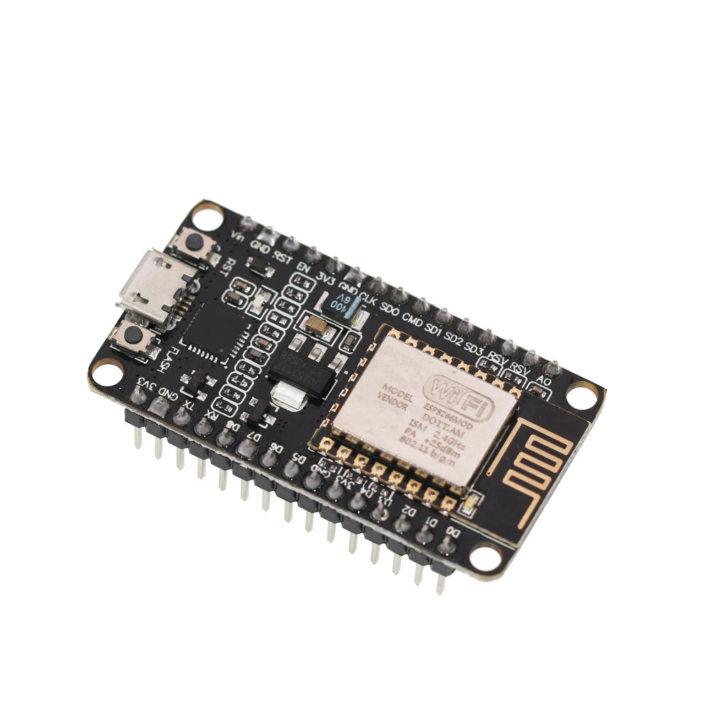 NodeMcu Lua WIFI Development Board featuring ESP8266 microcontroller with CH340G USB interface chip
