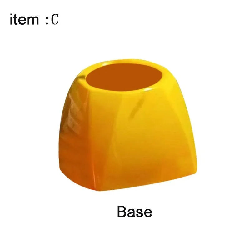 Yellow plastic Donald Trump novelty toilet brush with hanging handle, 40cm long