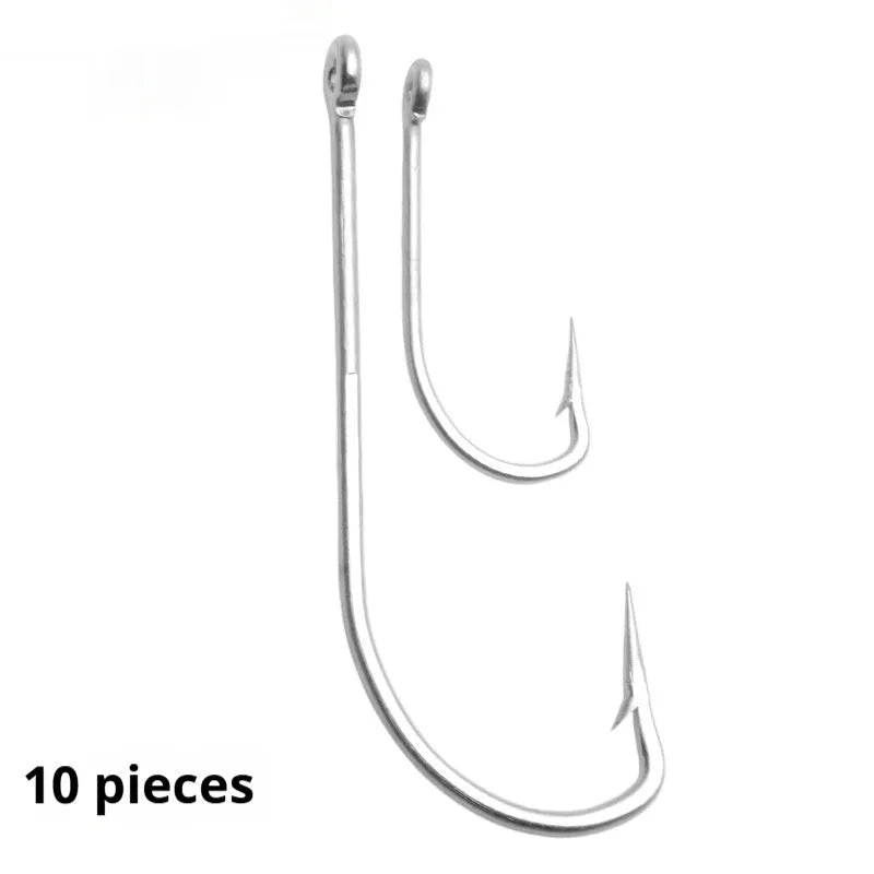 A selection of multi-specification alloy fishhooks for sea fishing, styles Style1 to Style14.