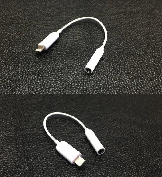 White Lightning to 3.5mm audio adapter cable with 8-pin connector for iPhone compatibility