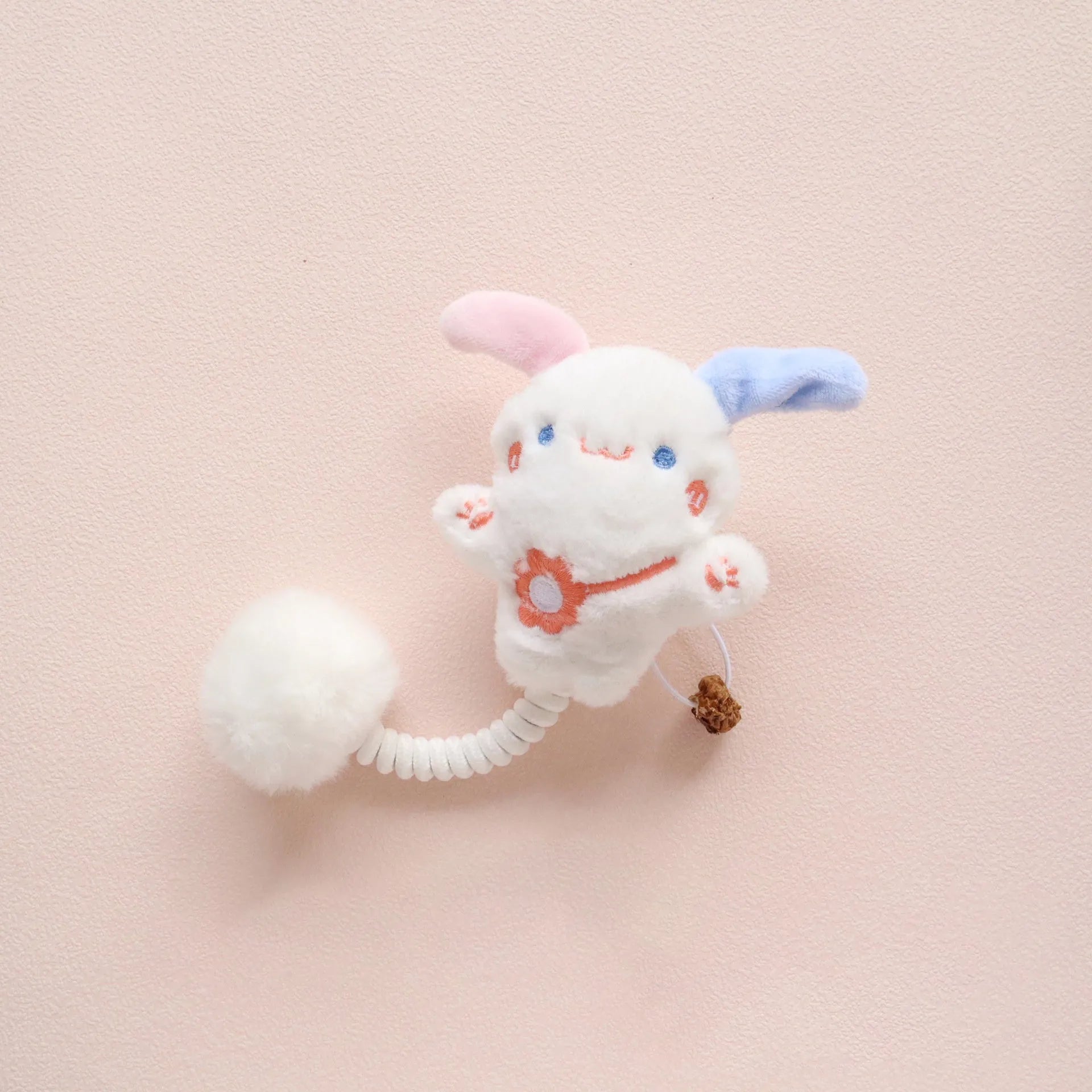 4-in-1 interactive cat toy with silvervine fruit, spring and plush animal figure for indoor kittens