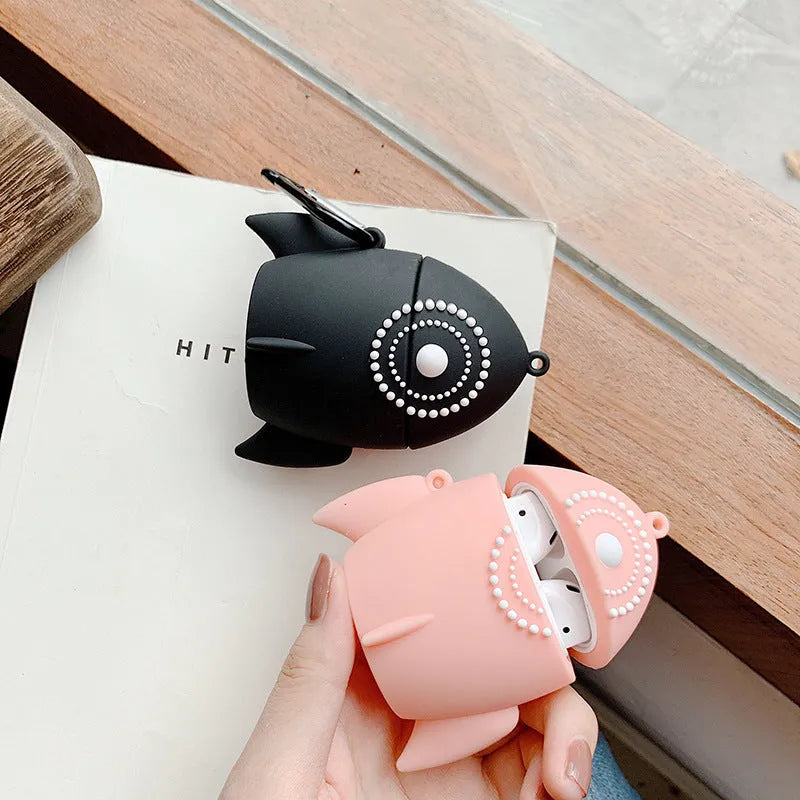 Pink silicone protective case cover for AirPods 1 and 2 charging case showing wireless charging compatibility