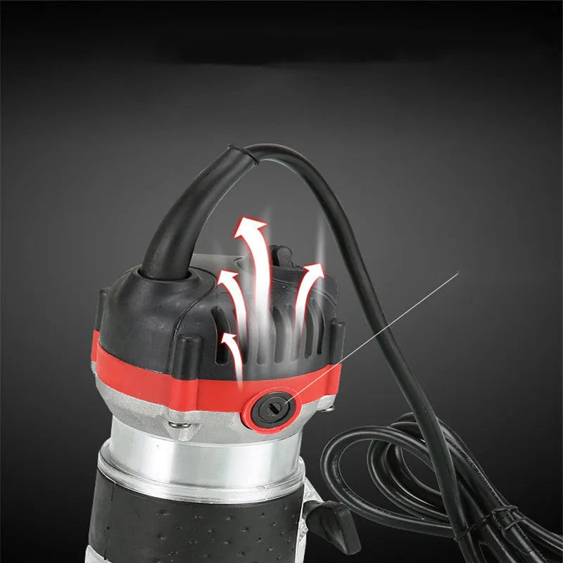 800W electric wood polishing trimmer tool with aluminum casing and power cord