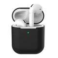 Silicone clamshell protector case for AirPods 2 wireless earphones shown in multiple colour options.