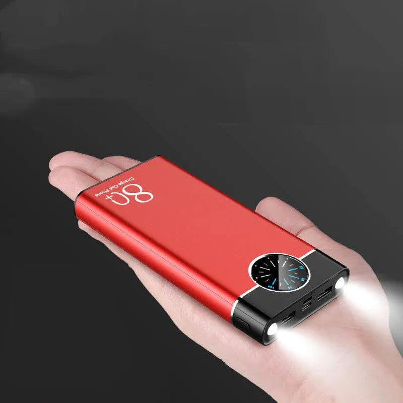 20000mAh fast charging power bank in alloy casing with LED flashlight