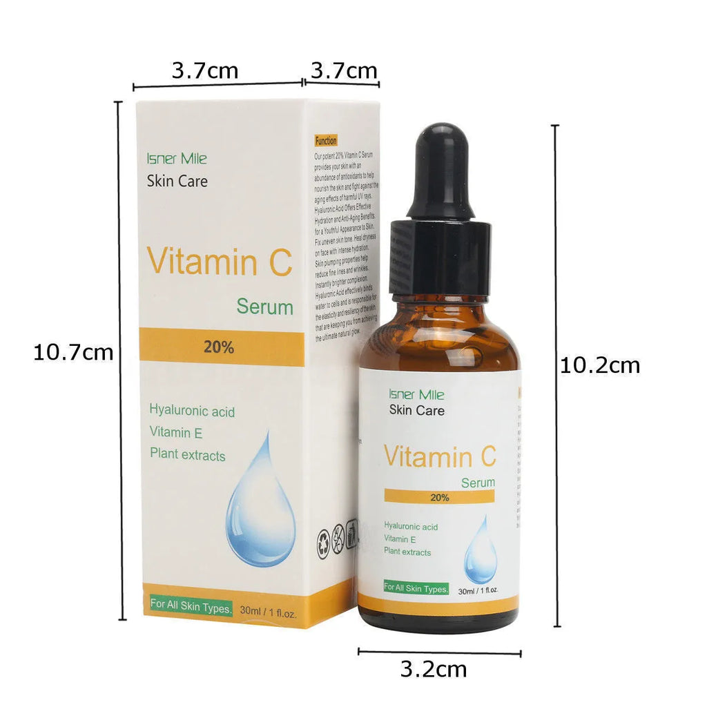 30ml bottle of vitamin C undiluted skin brightening and pore minimising serum essence.
