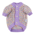 Purple dog sweater cardigan for large breed pets in soft polyester fabric