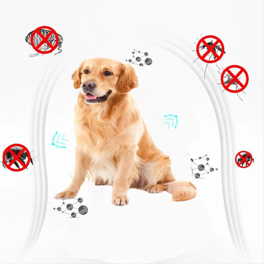 Small white plastic double-sided flea comb for dogs and cats on a plain background.