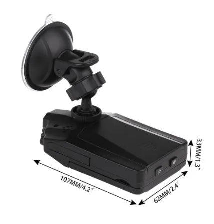 H198 model car dash camera with 2.4-inch screen and infrared lights for night vision recording.