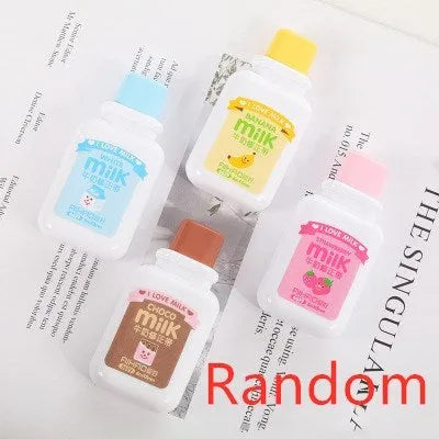A bottle-shaped correction tape with cute patterns, showing the 6M tape length and curved design.