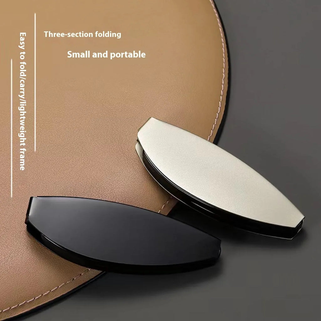 Folding presbyopic glasses with retro ring style frame shown in black and silver colour options