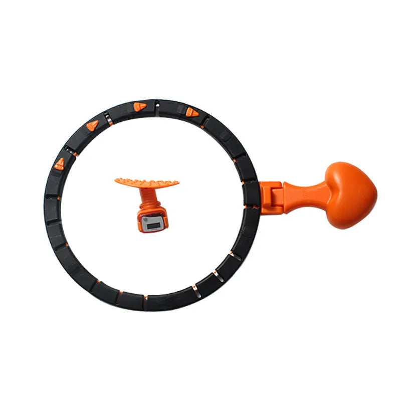 Black smart hoop fitness auto-counting detachable weight hula hoop with nylon construction
