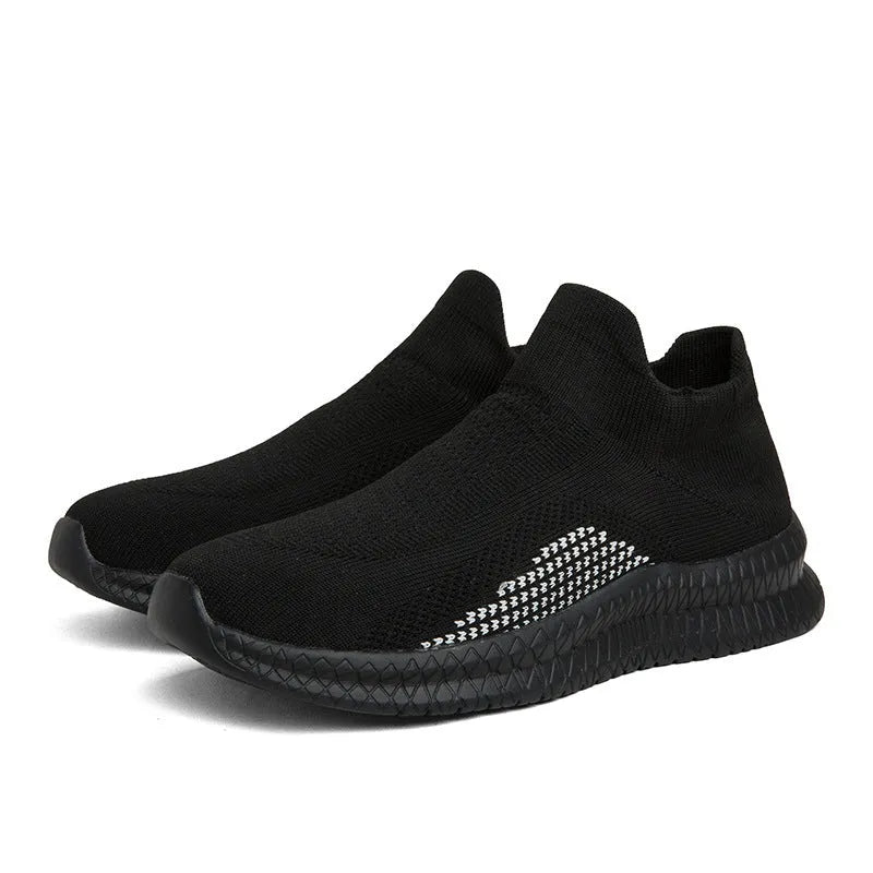 Popcorn Flyknit fabric casual sneaker in low-top design with round toe available in white, black, and blue colours