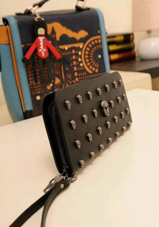 New taro decoration PU leather long wallet with zipper and card slots in neutral colour