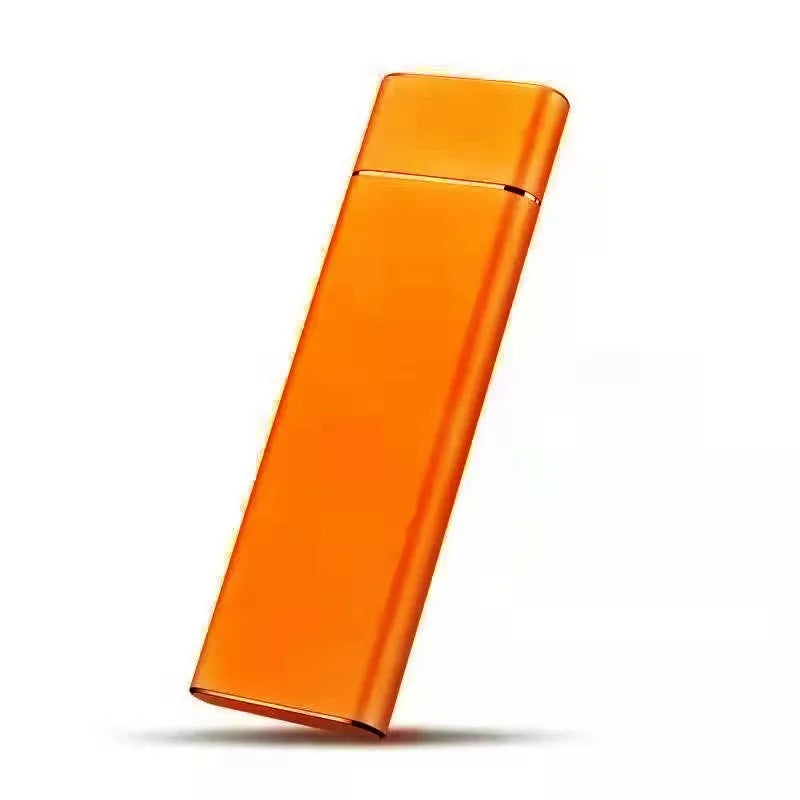 High-speed SSD mobile hard disk with metal shell in black, blue, orange, red, or silver colour options