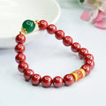 Cinnabar bracelet with Emperor sandstone colour and six-word mantras