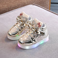 Children's shoes with star sequins, Velcro fastening, non-slip rubber sole, available in gold, pink, silver
