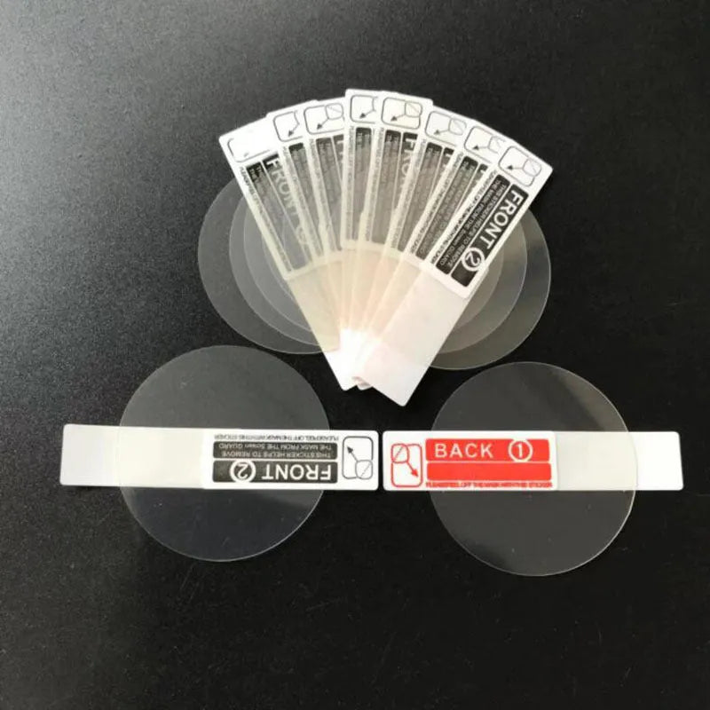 Three transparent PET screen protector films for Ticwatch 2 smart watch on packaging