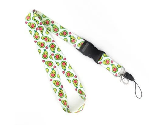 Fruit avocado cartoon design mobile phone lanyard with double-sided printing