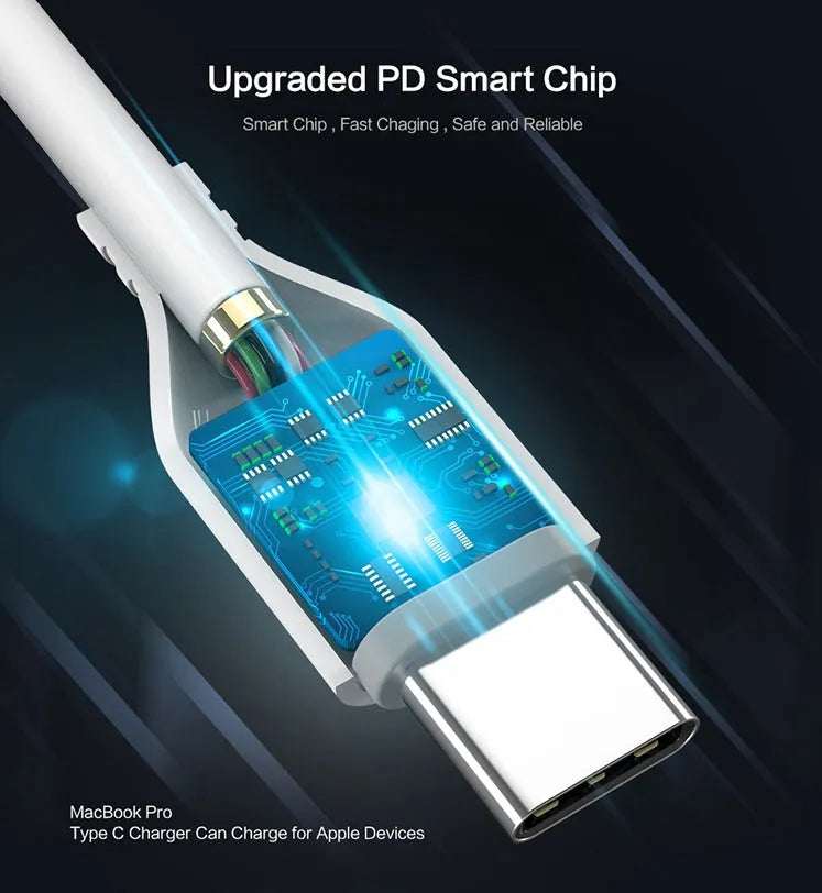 White braided nylon USB-C to Lightning charging cable with MFi certification, 6 feet long.