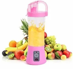 Blue portable USB rechargeable electric fruit juicer with 400ml capacity cup