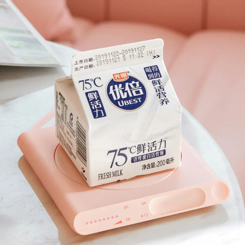 Pink or white USB heating cup pad for warming mugs and cups