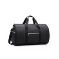 Medium cylindrical travel bag in Oxford cloth, shown in black, with a zipper opening.