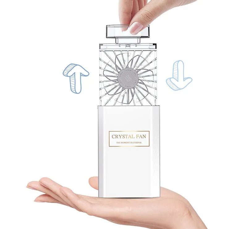 Pink USB rechargeable perfume fan with portable mist diffusion function