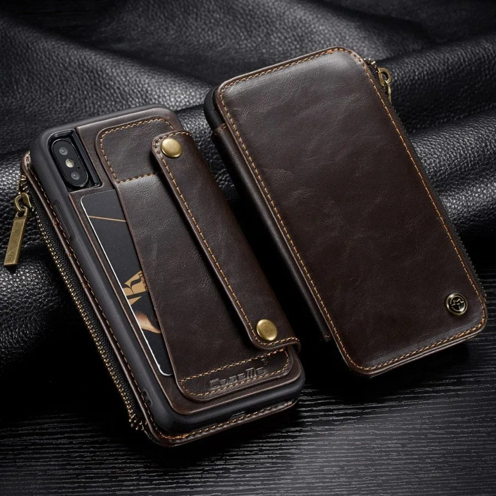 PU leather flip phone case for Samsung Note9 in black, brown, and red colours