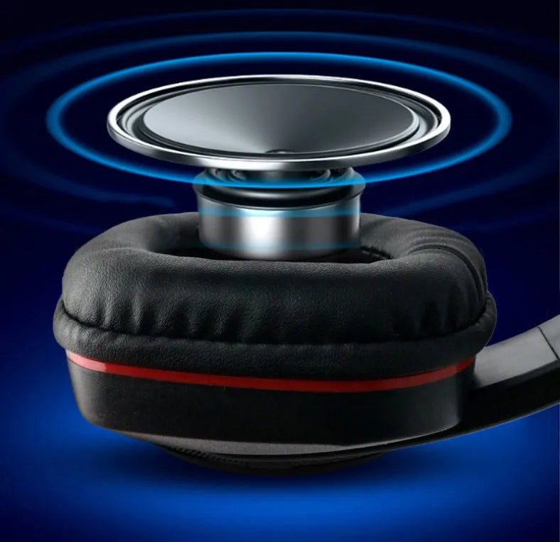 Black wired gaming computer headset with 40mm speakers and 6.3mm straight plug