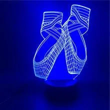 Ballet dancing shoes 3D LED night light with remote control showing multi-colour illumination