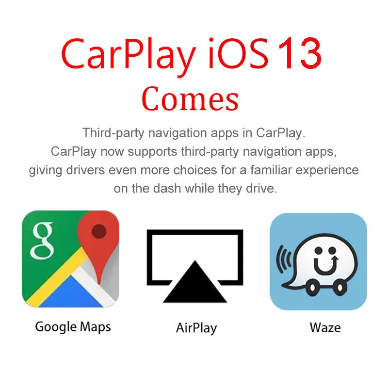 Black Wireless CarPlay USB dongle for Android car stereos with mirror display function
