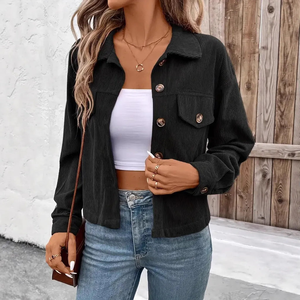 Women's retro artistic shirt coat jacket with button front in six colour options