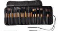 24 professional makeup brushes with wooden handles in a PU gift bag