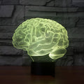 3D brain design LED desk lamp with colour changing modes and remote control on acrylic base