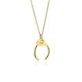 Geometric pendant necklace on an adjustable cross chain, shown in gold and silver electroplated finishes.