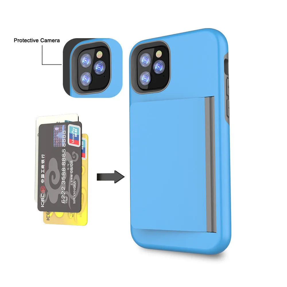 iPhone 11 hard shell protective case in six solid colours showing back cover design