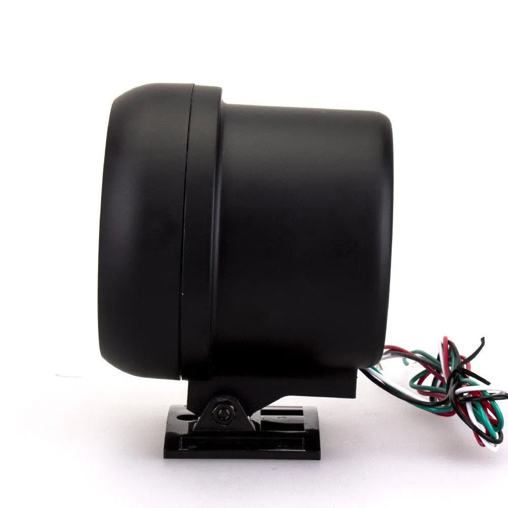 Black car tachometer with blue light pointer display showing 95mm size measurement
