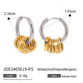 Stainless steel ins-style earrings with electroplated colour finish, available in two colour variations