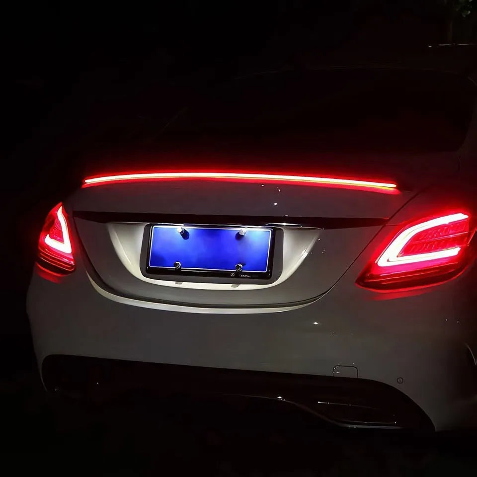Automobile LED streamer tail turn signal kit showing tail wing and lighting units