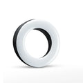 Black portable LED selfie ring light with USB cable for mobile phone photography