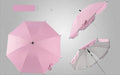 Black adjustable stroller umbrella with alloy handle and 8 steel bones attached to pram
