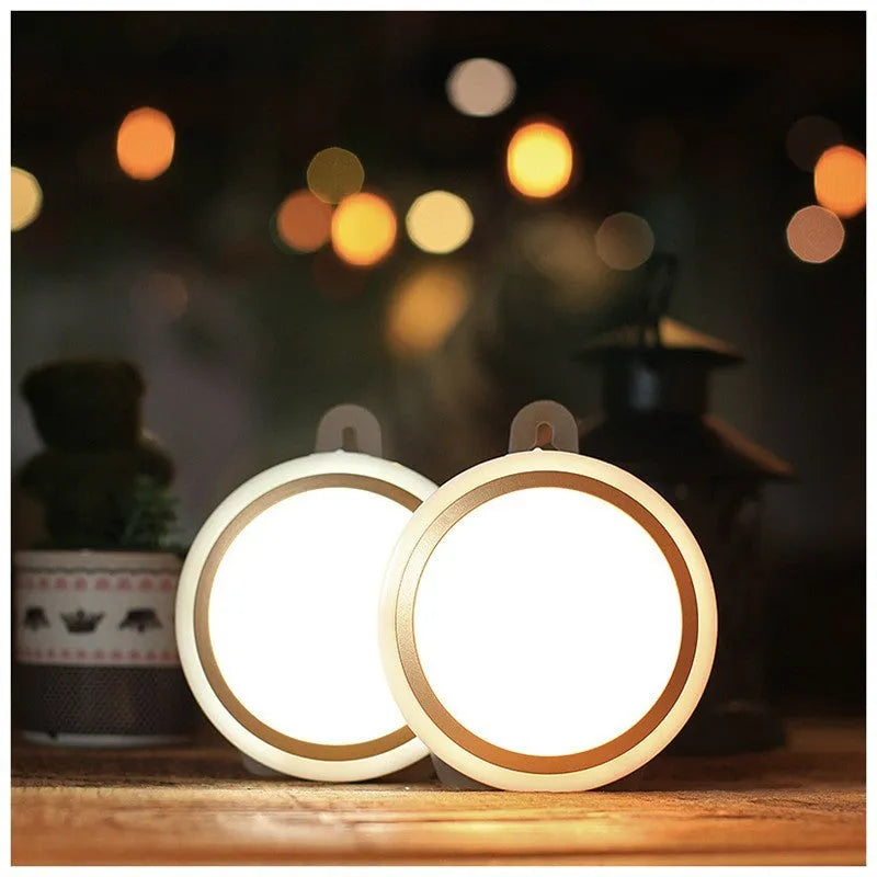 Circular white smart motion sensor LED light unit with a diameter of 80mm.