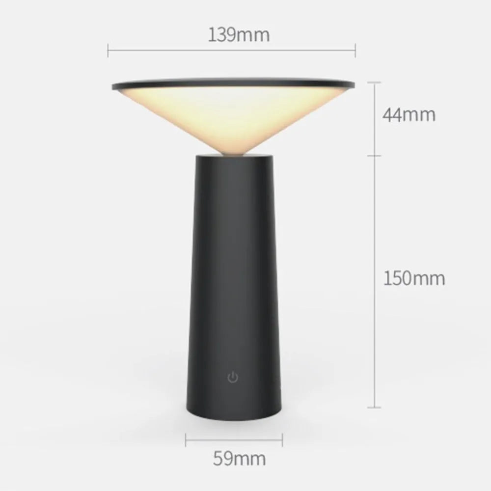 Black or white USB rechargeable LED desk lamp with touch sensor and adjustable flip head