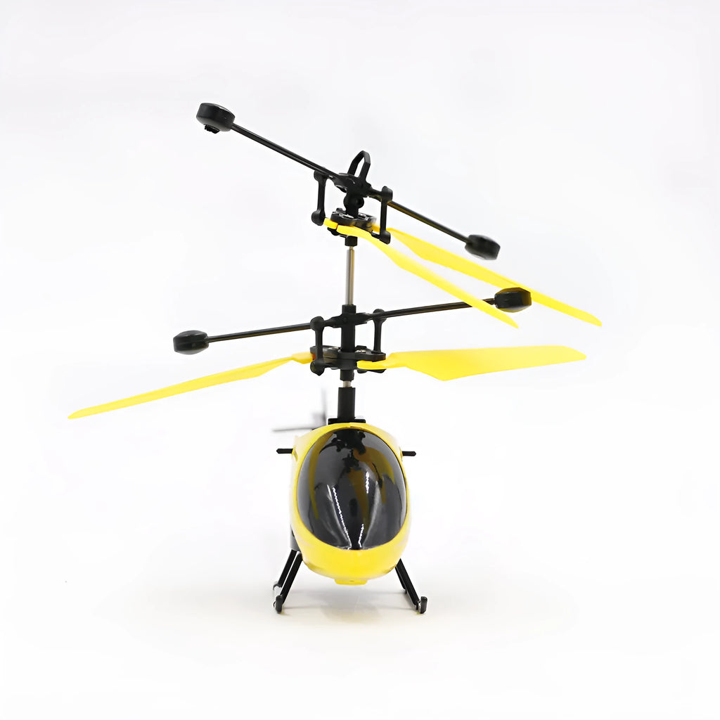 Remote control small infrared induction toy aircraft in blue USB rechargeable 17.5cm indoor flying